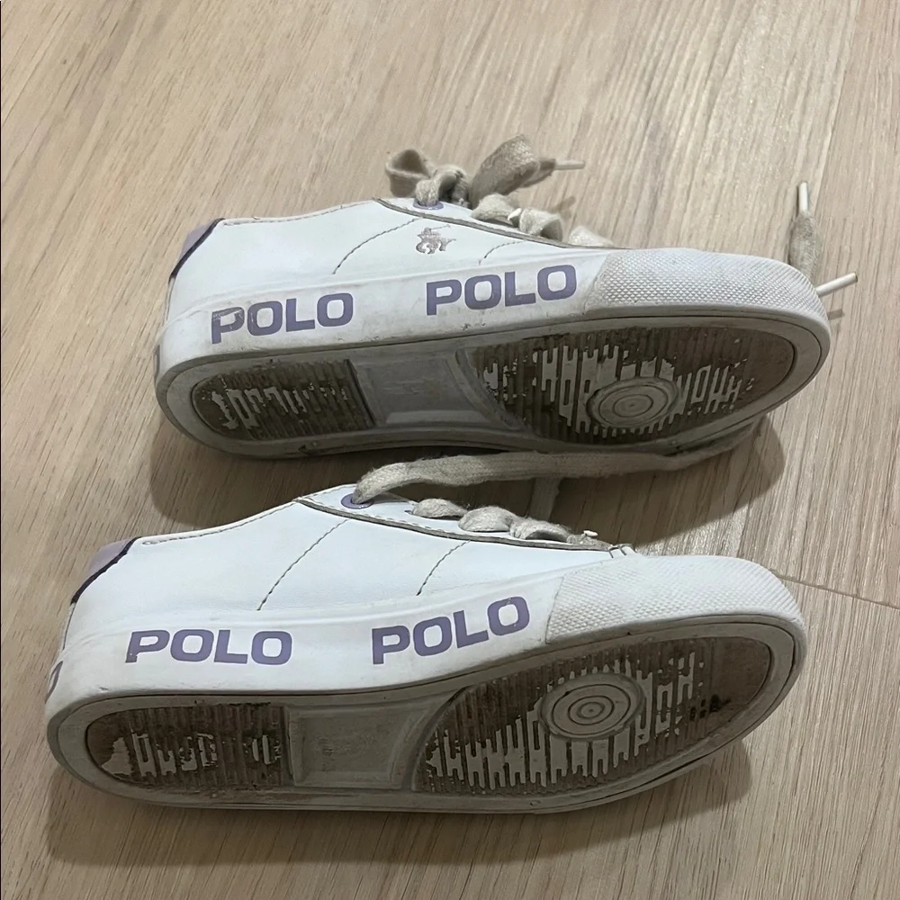 Polo by Ralph Lauren 11 Kids White and Purple Sneakers